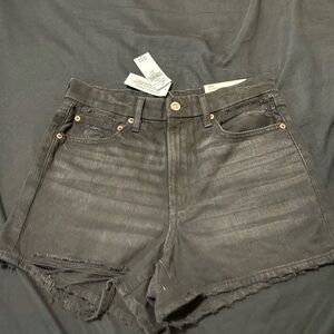 American Eagle Outfitters Black Jean Shorts Distressed